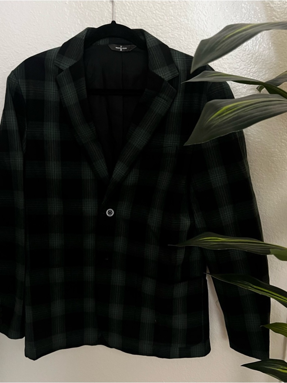 Houston White Green and Black Plaid Blazer